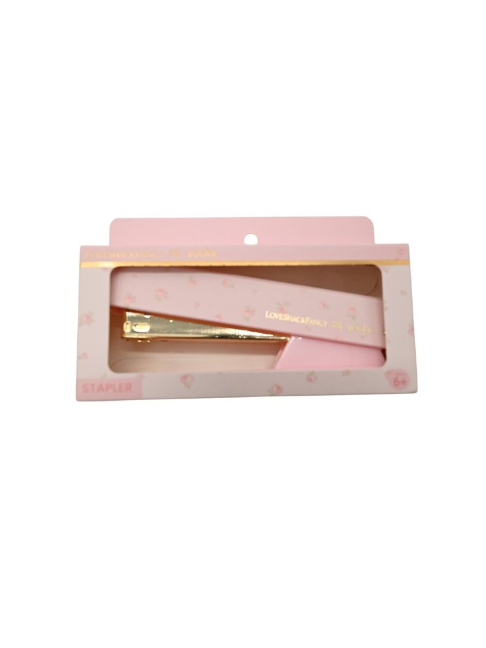 NIP LoveShackFancy x Yoobi Stapler Pink Floral Gold Tone Office School Supply